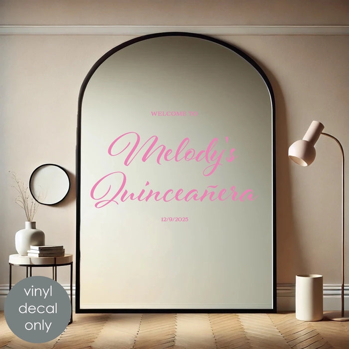 Quinceañera Personalized Decal – Custom Vinyl Sticker with Name & Date for Celebration Decor w016