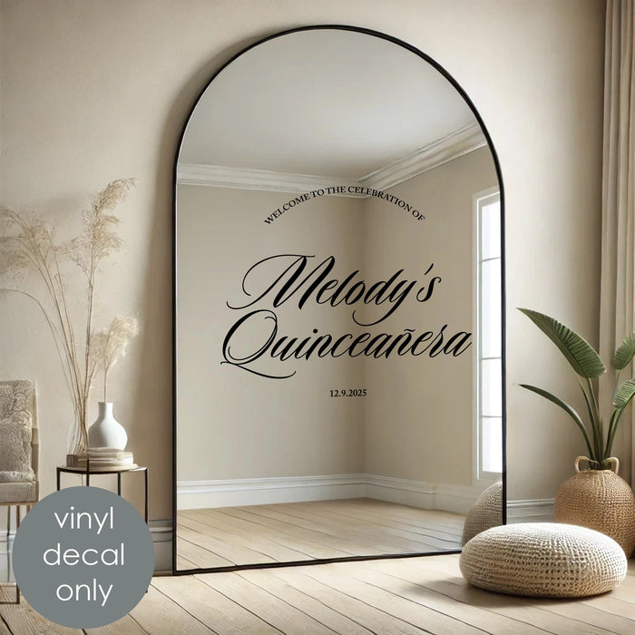 Welcome to the Celebration of Quinceañera Personalized Decal – Custom Vinyl Sticker with Name & Date w017
