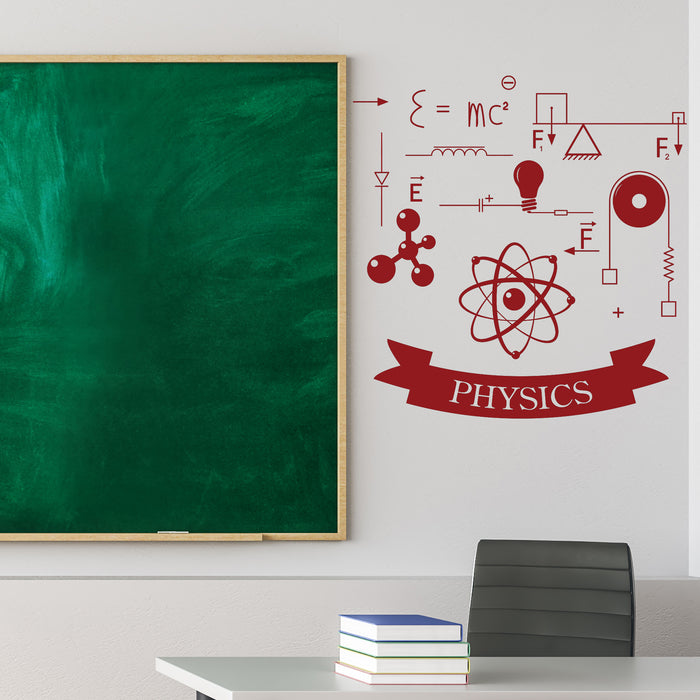 Physics Wall Vinyl Decal School Classroom Science For Students Laboratory Decor (4495ig)
