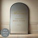 Personalized Bridal Shower Welcome Decal, gold metallic option on arch mirror