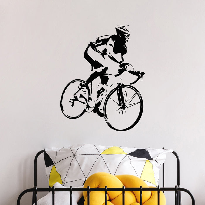 Vinyl Wall Decal Racing Cyclist Bike Bicycle Stickers Mural Unique Gift (ig4160)
