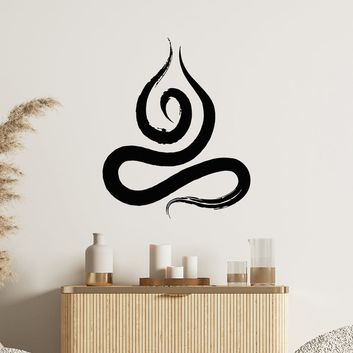 Vinyl Mural Zen Buddhist Meditation Yoga Prayer Art Wall Decal Stickers Unique Gift (ig3319)