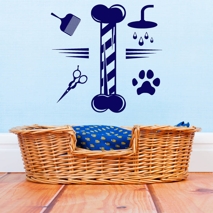 Sale Vinyl Wall Decal Grooming Pets Beauty Salon Animals Sticker Unique Gift 1038ig S 11 in X 11.74 in Black
