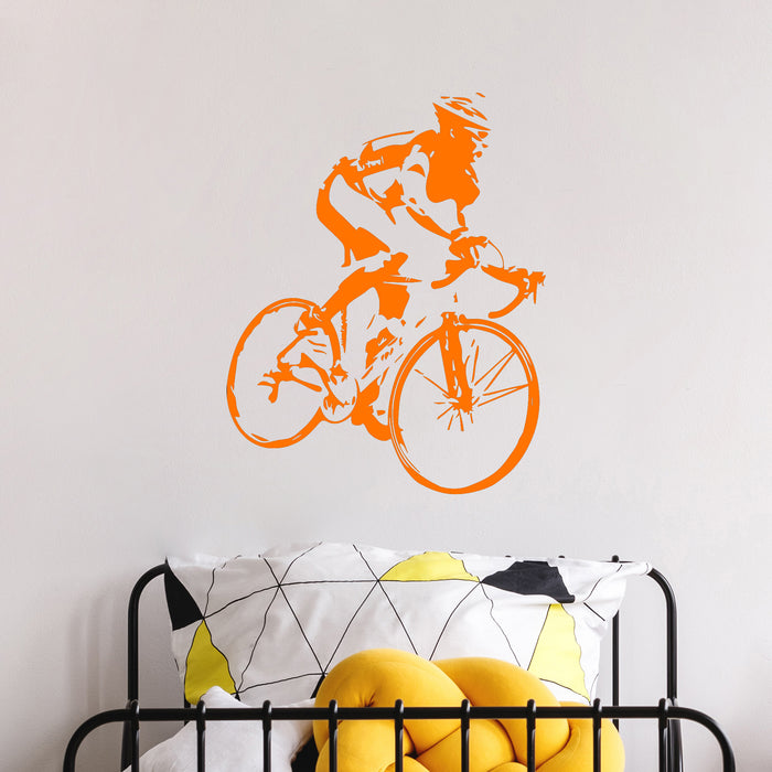 Vinyl Wall Decal Racing Cyclist Bike Bicycle Stickers Mural Unique Gift (ig4160)