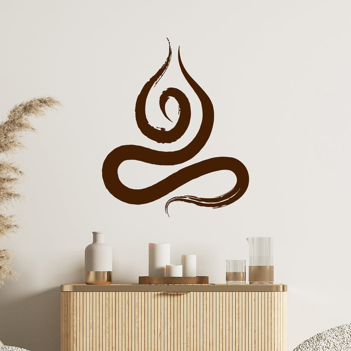 Vinyl Mural Zen Buddhist Meditation Yoga Prayer Art Wall Decal Stickers Unique Gift (ig3319)