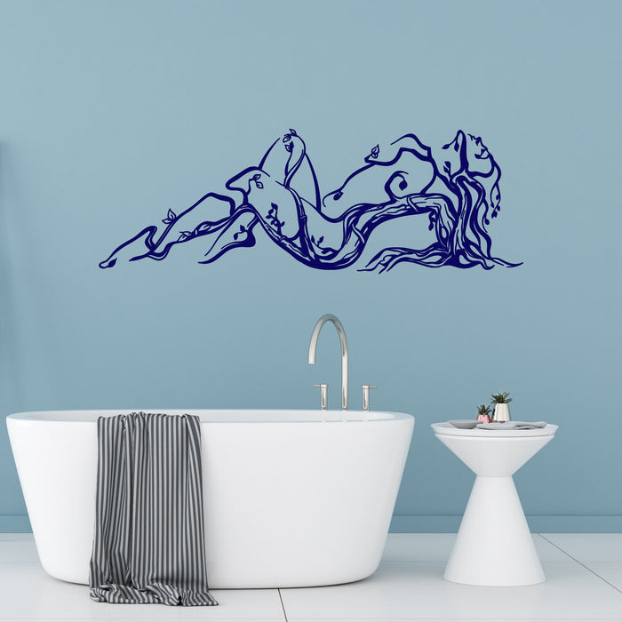 Sale of Naked Girl Tree Branches Vinyl Wall Decal Sticker Unique Gift (971ig) L 14.8 in X 45 in
