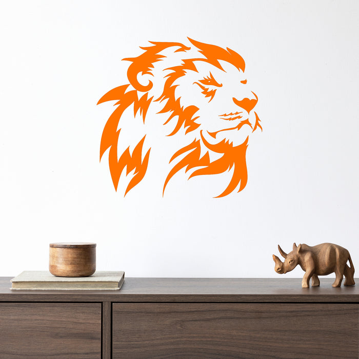 Vinyl Wall Decal Lion King Head African Animal Predator Stickers Unique Gift (1396ig)