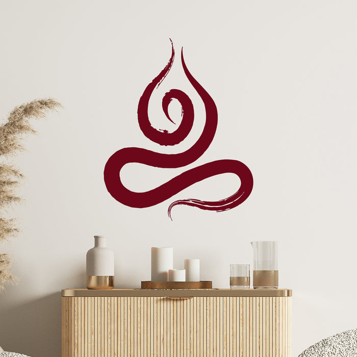 Vinyl Mural Zen Buddhist Meditation Yoga Prayer Art Wall Decal Stickers Unique Gift (ig3319)