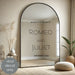 Welcome Wedding Custom Sign Mirror Decal, indoor scene, black decal on mirror