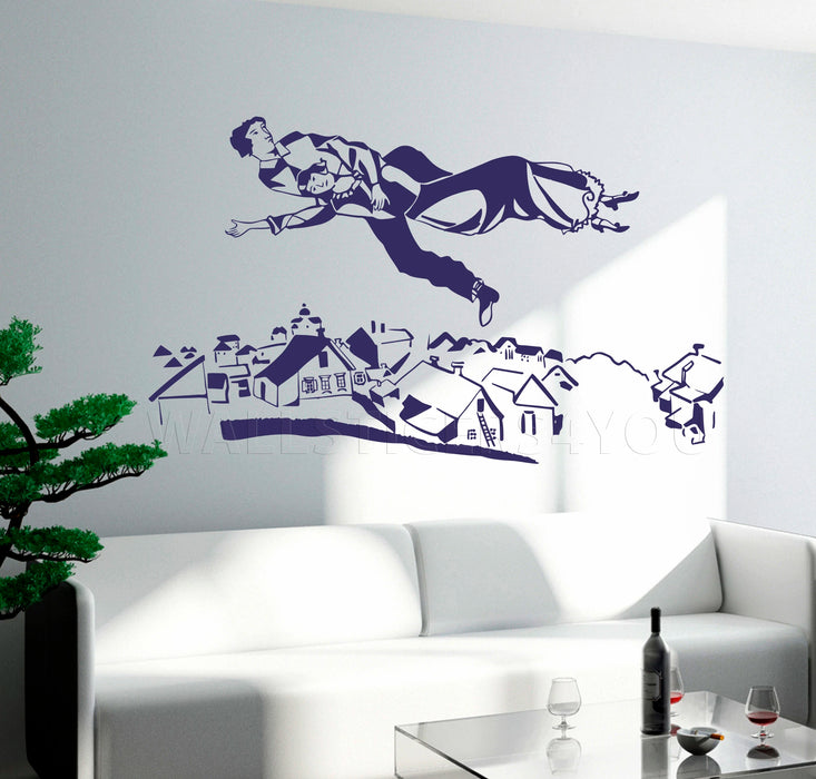 wall art Chagall abstract dark blue