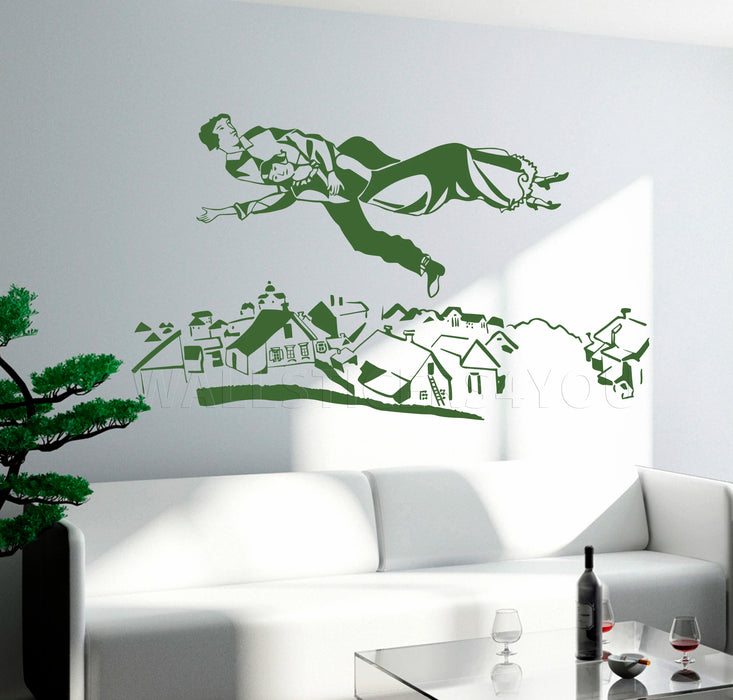 wall art Chagall abstract dark green