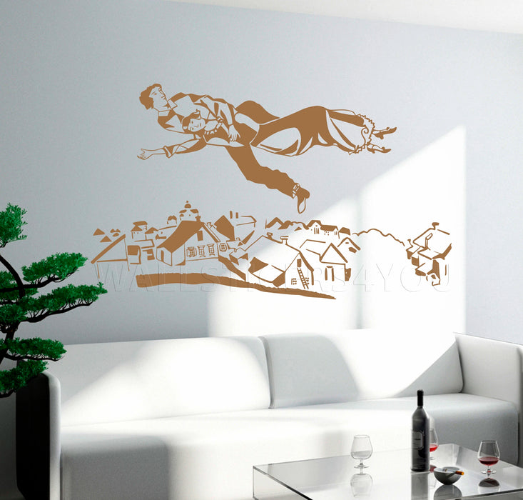 wall art Chagall abstract golden metallic