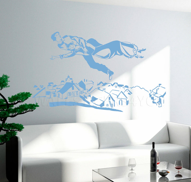 wall art Chagall abstract light blue