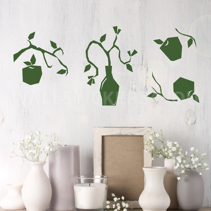 flower abstract art dark green