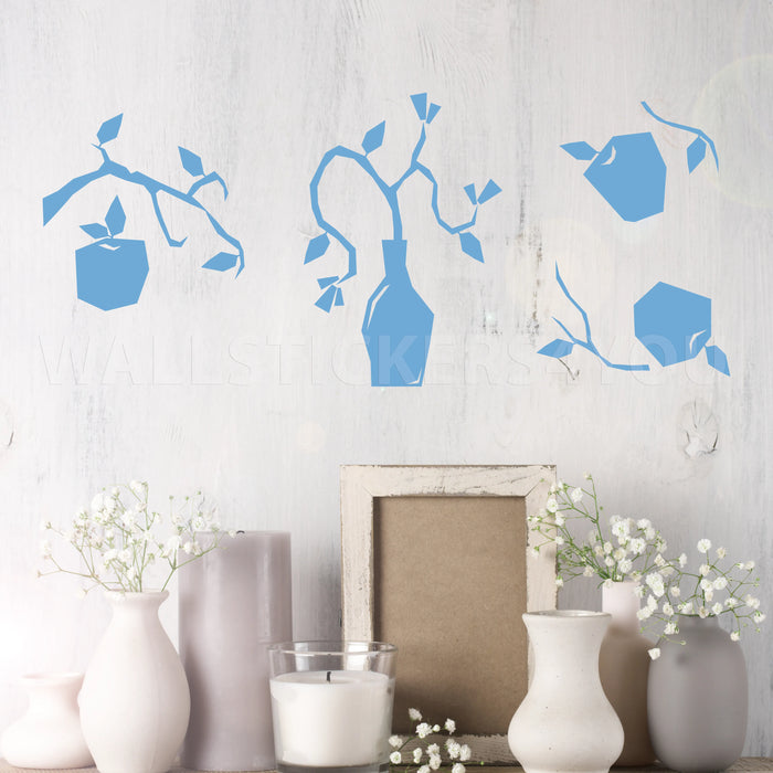 flower abstract art light blue