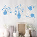 flower abstract art light blue