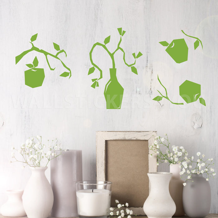 flower abstract art light green