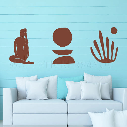 abstract shapes artwork brown
