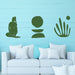 abstract shapes artwork dark green
