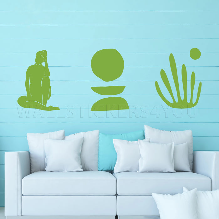 abstract shapes artwork
light green