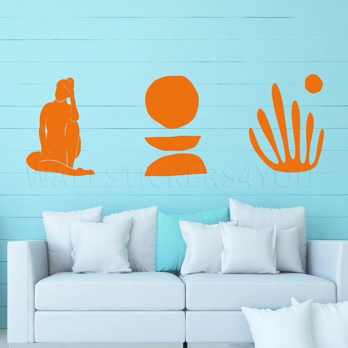 abstract shapes artwork orange
