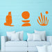 abstract shapes artwork orange
