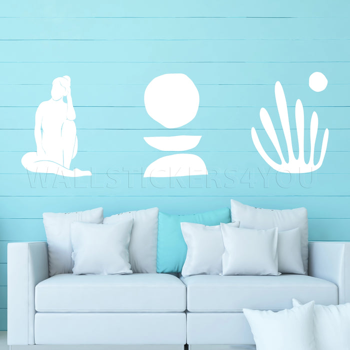 abstract shapes artwork white
