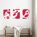 round shapes decal dark red