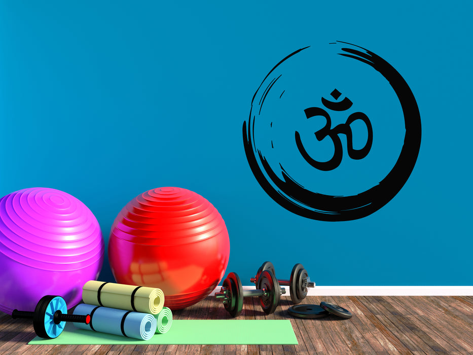 Vinyl Wall Decal Om Mantra Sacred Symbol Tradition Yoga Meditation Stickers Mural (g8531)