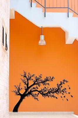 Vinyl Decal Wall Stickers Tree Branch Wind Fall Leafs Floral Decor (z1610)