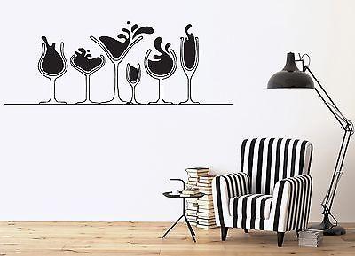 Wall Sticker Vinyl Decal Various glasses of alcohol martini wine whiskey Unique Gift (n280)
