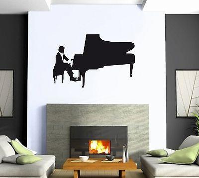 Vinyl Decal Classical Music Pianist Piano Wall Stickers Mural Unique Gift (ig1317)