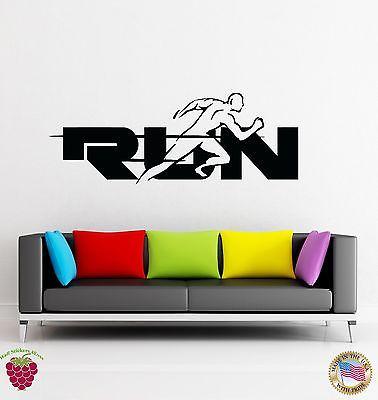 Vinyl Decal Wall Stickers Run Word Jogging Running Sport Health (z1658)