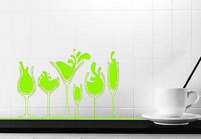 Wall Sticker Vinyl Decal Various glasses of alcohol martini wine whiskey Unique Gift (n280)