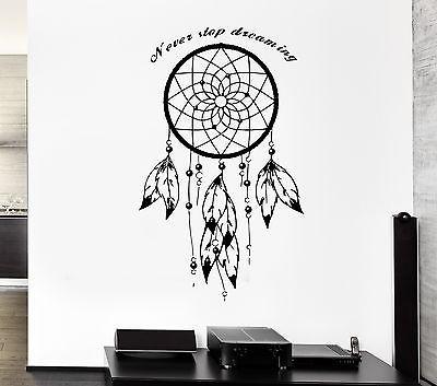 Wall Decal Dream Catcher Dreamcatcher Talisman Quote Never Stop Dreaming Unique Gift (z2783)