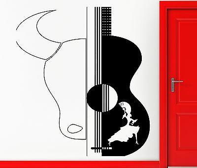 Wall Stickers Vinyl Decal Spain Spanish Dance Guitar Bull Decor  Unique Gift (z2381)