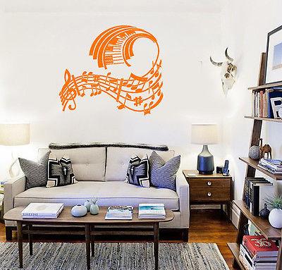 Wall Sticker Vinyl Decal Piano Sheet Music Modern Style Room Decor Unique Gift (ig1271)