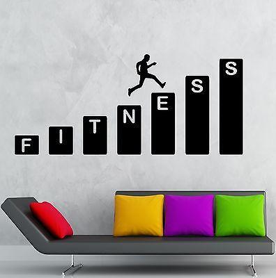 Gym Wall Decal Fitness Health Sports Vinyl Stickers Art Mural Unique Gift (ig2515)