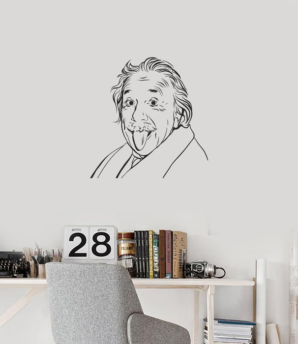 Vinyl Wall Decal Einstein Great Scientist Lab School Physics Interior Stickers Mural (ig5883)