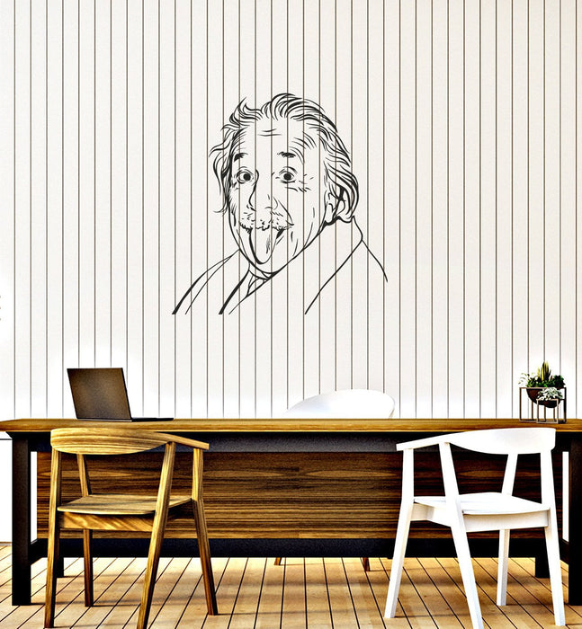Vinyl Wall Decal Einstein Great Scientist Lab School Physics Interior Stickers Mural (ig5883)