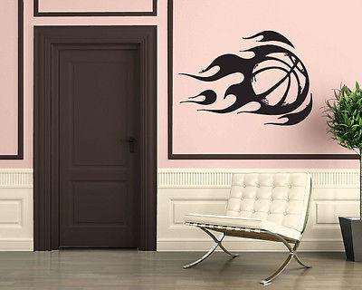 Wall Sticker Vinyl Decal Mural Sport Basketball Fire Ball Unique Gift (z312)