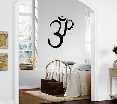 Wall Decal Fire Yoga Symbol Om Spiritual Sanskrit Decor Vinyl Art Sticker Unique Gift M574