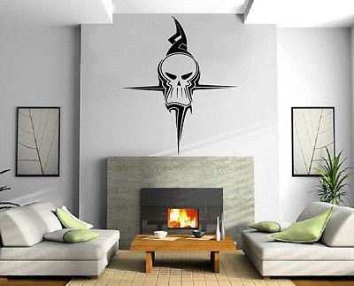 Wall Mural Vinyl Art Sticker Ghost Skull Tribal Decor Unique Gift (m251)