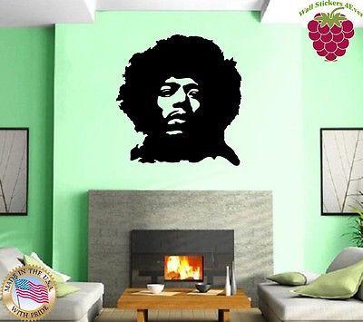 Wall Stickers Vinyl Decal Rock Music Guitar Musician Jimmi Hendrix ig993