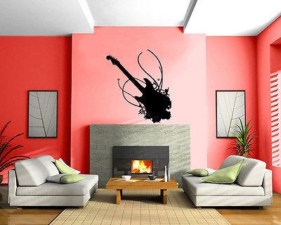 Wall Vinyl Decal Guitar Music Rock Art Sticker Unique Gift (m013)