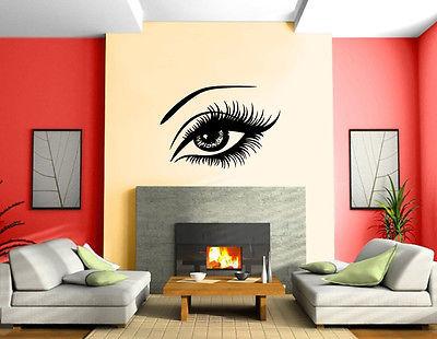 Sexy Beautiful Female Eye Big Eye Lashes Decor Wall Mural Vinyl Art Sticker Unique Gift (m526)