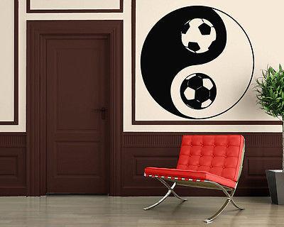 Soccer Football Ball Black White Sport Decor Wall MURAL Vinyl Art Sticker Unique Gift z837