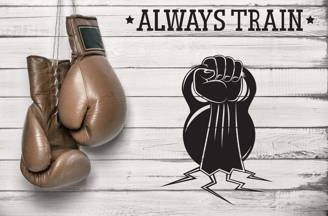 Wall Vinyl Decal Quote Words for Athlete Always Train Fitness Gym Unique Gift (n1906)