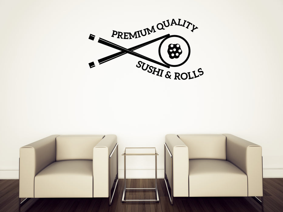 Wall Vinyl Decal Sushi Japanese Sea Food Restaurant Asian Cuisine Logo Unique Gift (n1516)