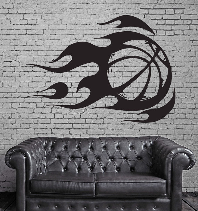 Wall Sticker Vinyl Decal Mural Sport Basketball Fire Ball Unique Gift (z312)